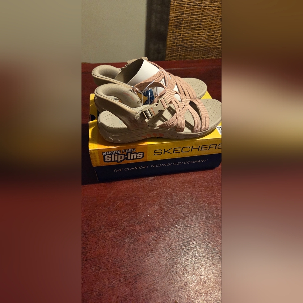 Skechers Women's Blush Pink Cross-Strap Slip-Ins size 9
